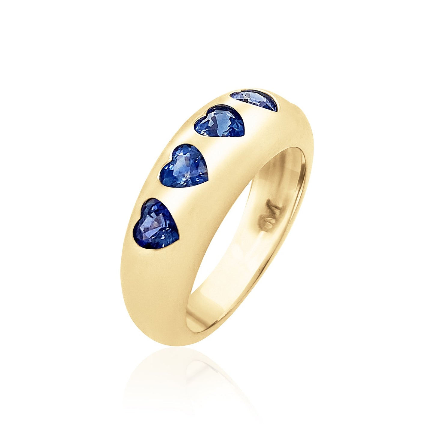Nomad Ring - Ombre Blue Sapphire Hearts