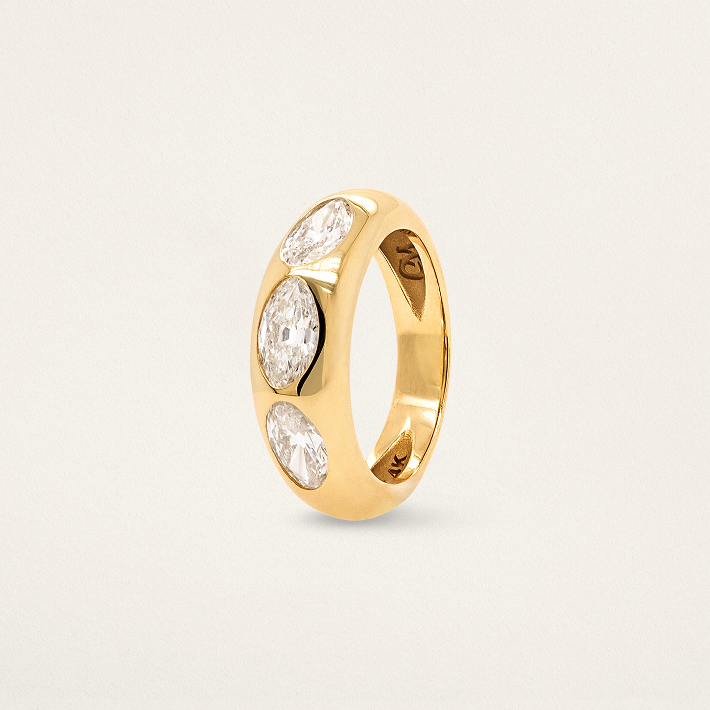 Three Moval Classic Nomad Ring with Diamonds