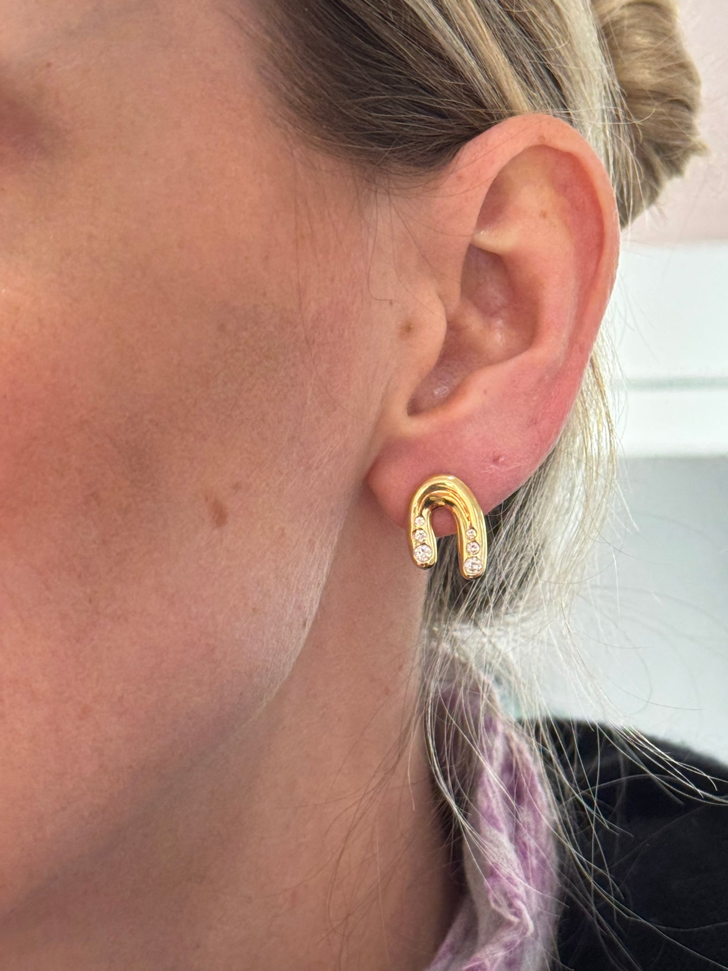Chubby Curve Earring Stoned