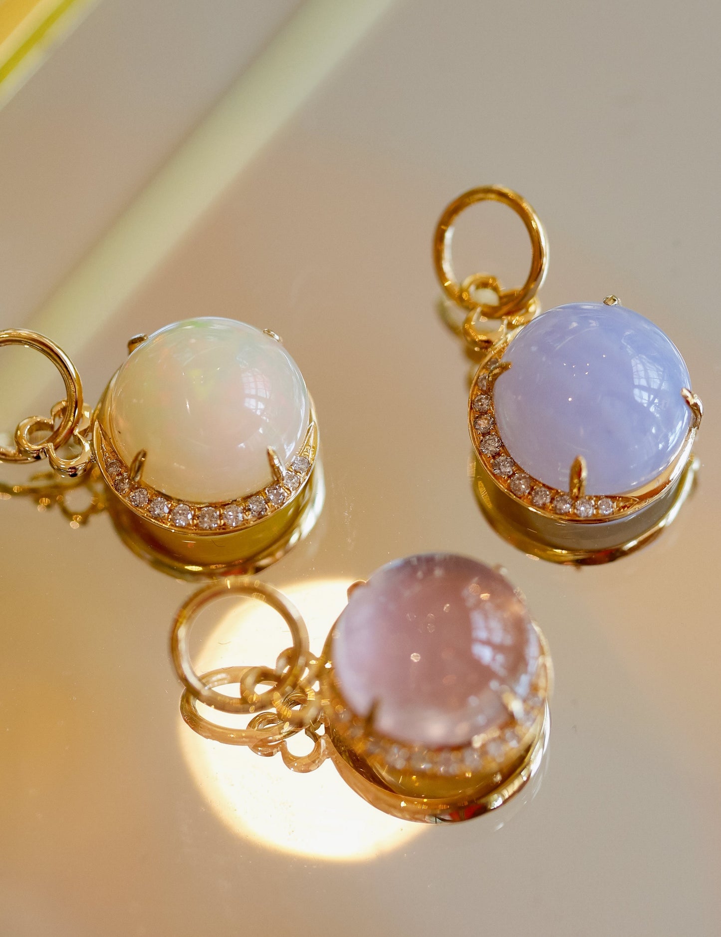 Moon Charm - Rose Quartz