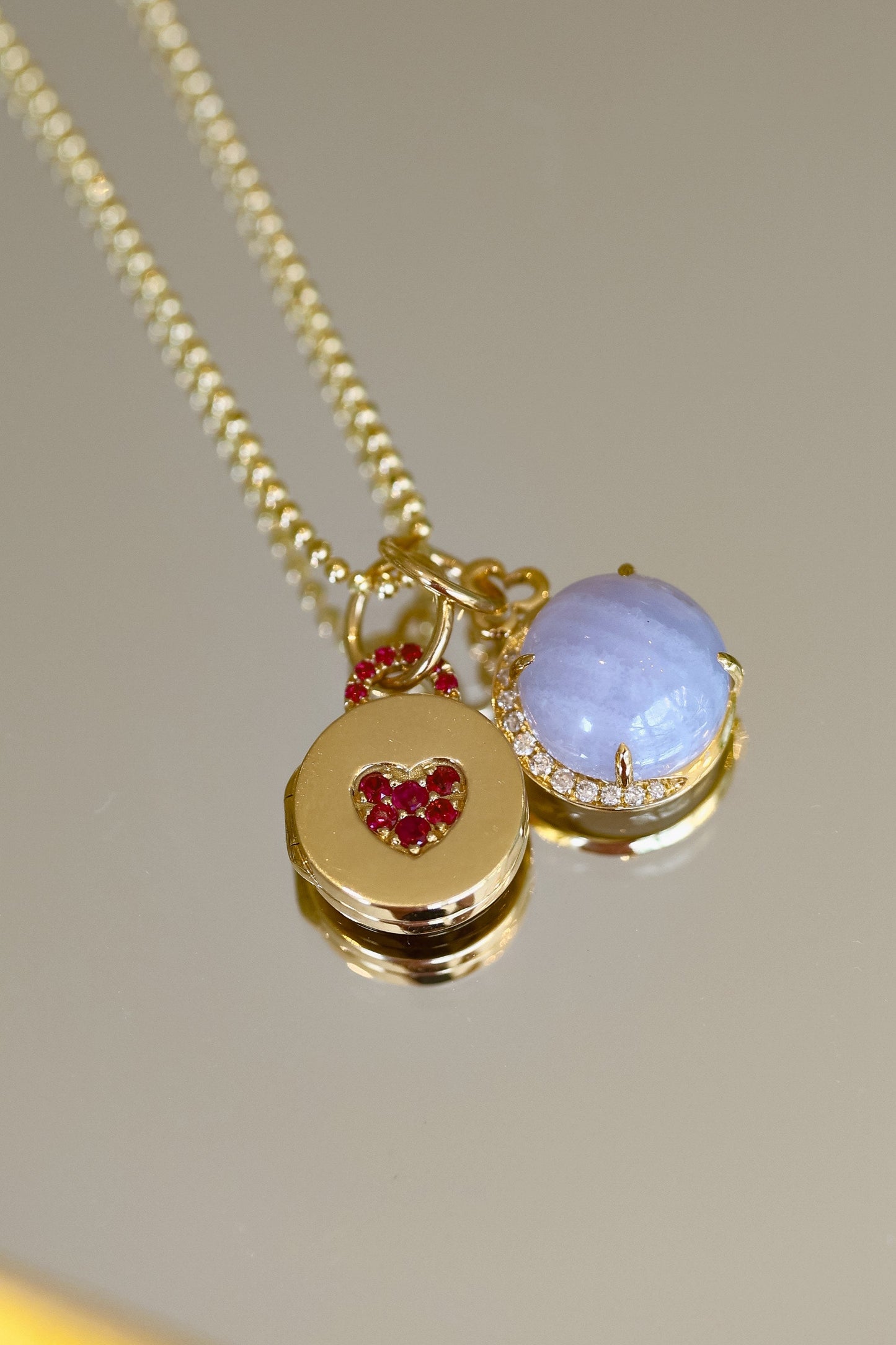 Moon Charm - Blue Lace Agate