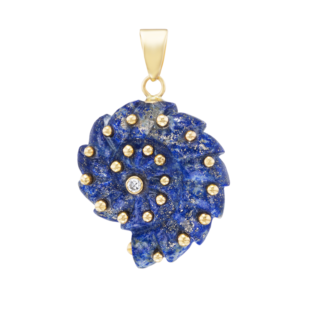 Lapis Lazuli Ammonite Pendant