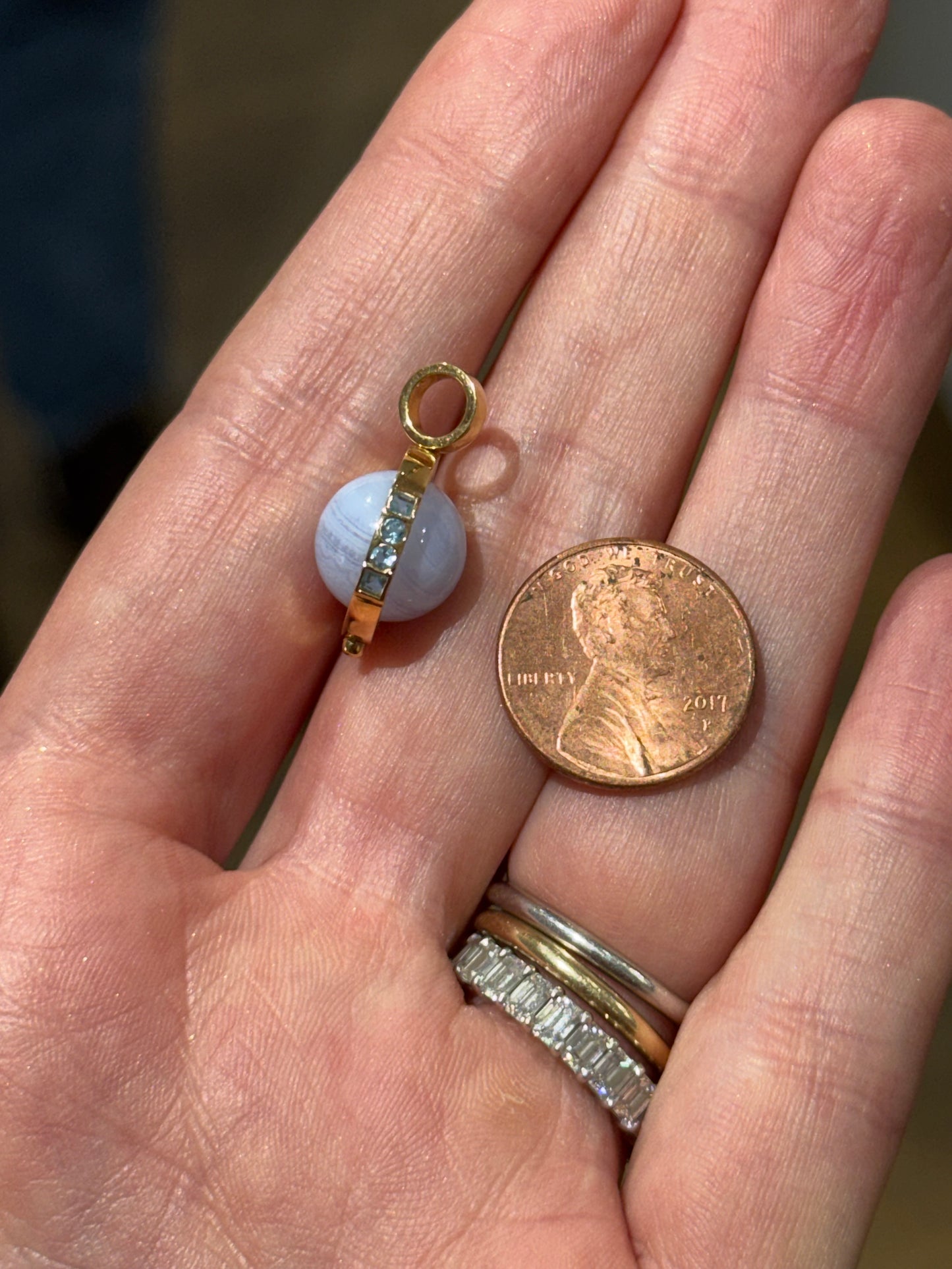 Classic Cosmic Spinner - Blue Lace Agate & Blue Topaz