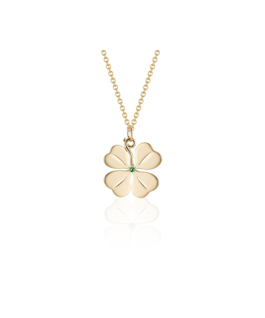 Small Four Leaf Clover Pendant with Diamond