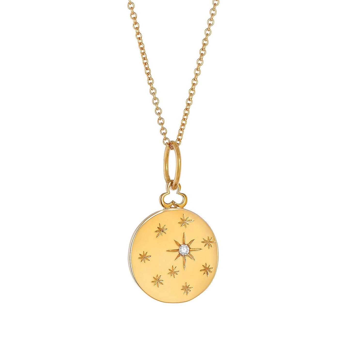 Birthstone charm-diamond necklace
