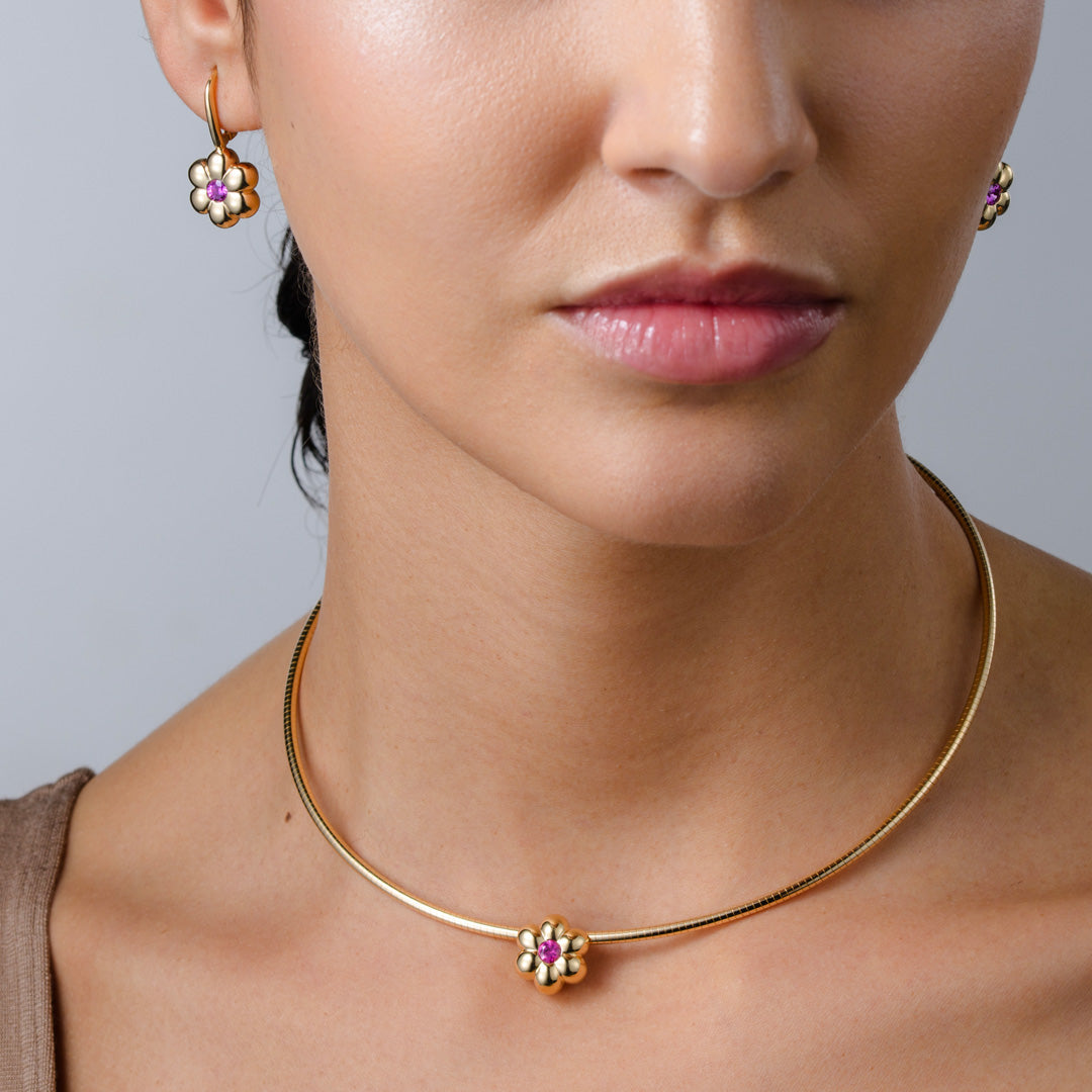 Flower Bangers Charm - Pink Sapphire