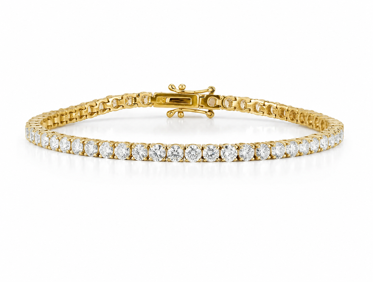 4 Prong Tennis Bracelet - 5.03tcw - 14k Yellow Gold