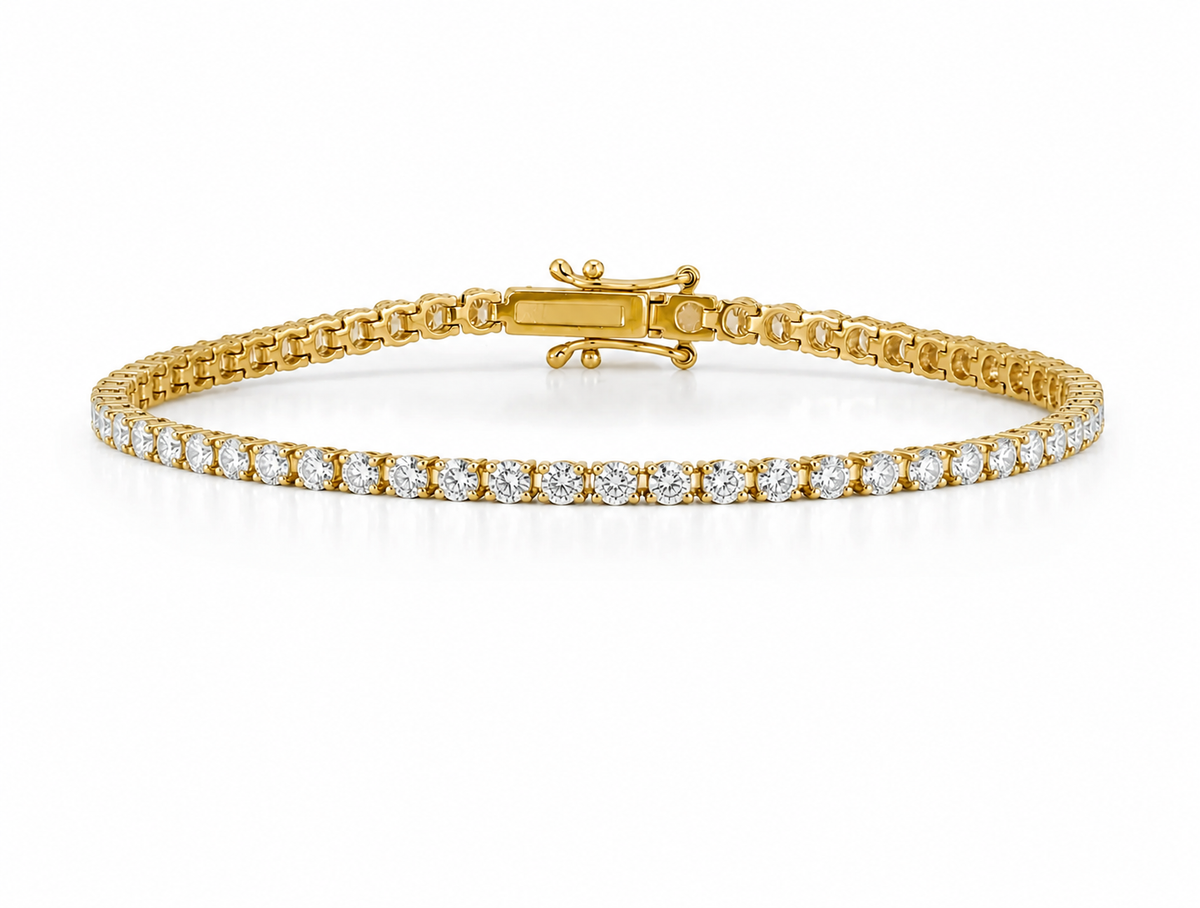 Diamond Tennis Bracelet - 3ctw - 14k Yellow Gold