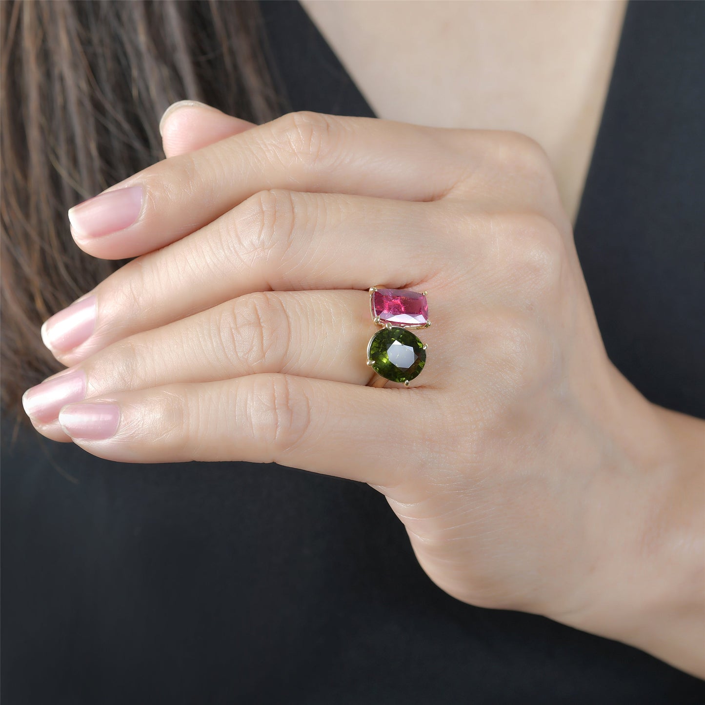 Toi et Moi Ring with Tourmalines - 6.65tcw