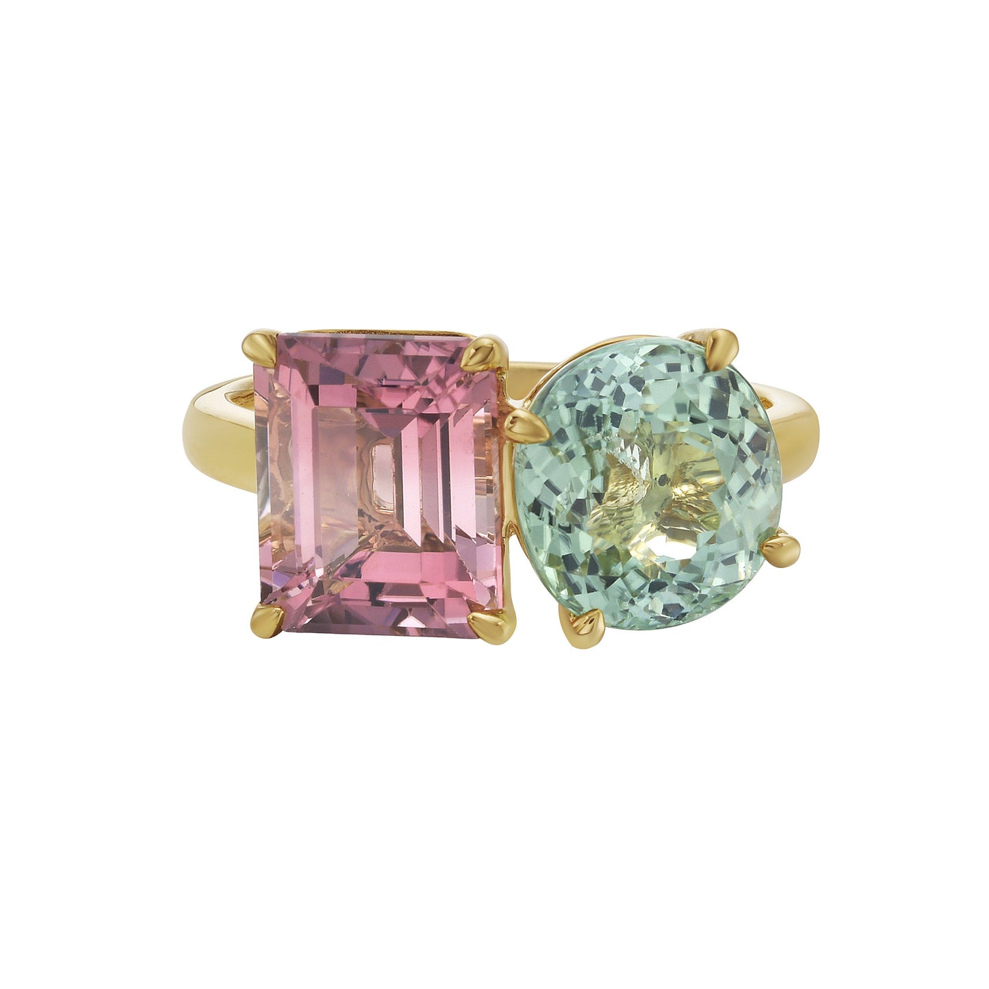 Toi et Moi Ring with Pastel Tourmalines