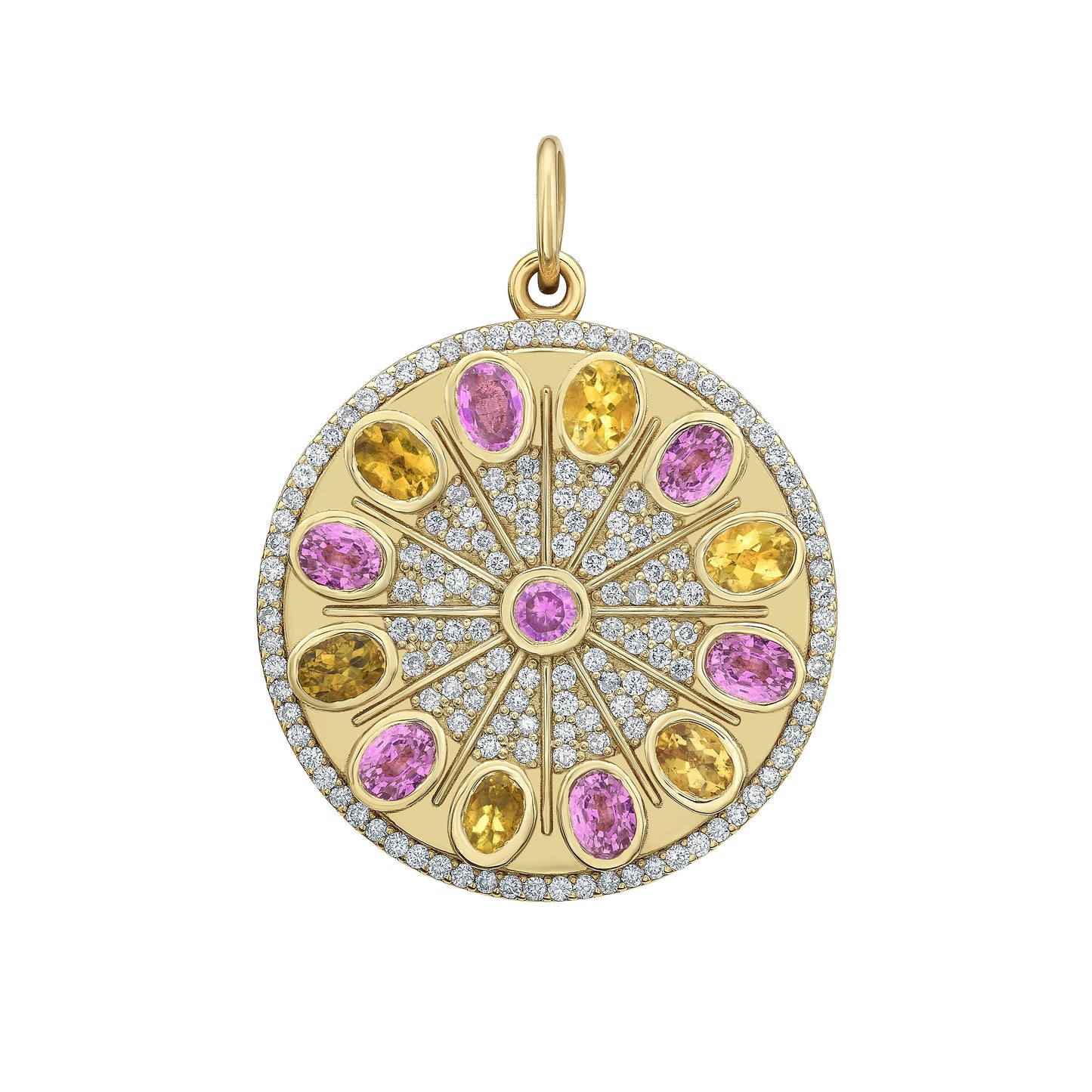 Serenity Amulet with Yellow and Pink Sapphire