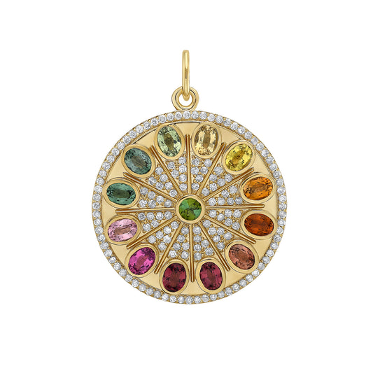 Serenity Medallion with Multi Colored Tourmalines