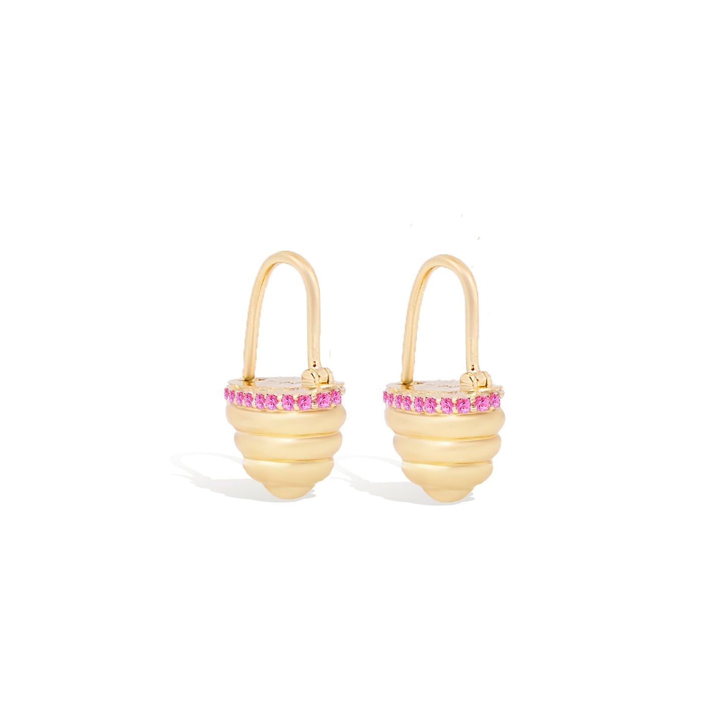 Found Cap Huggie Earring - Pink Sapphire