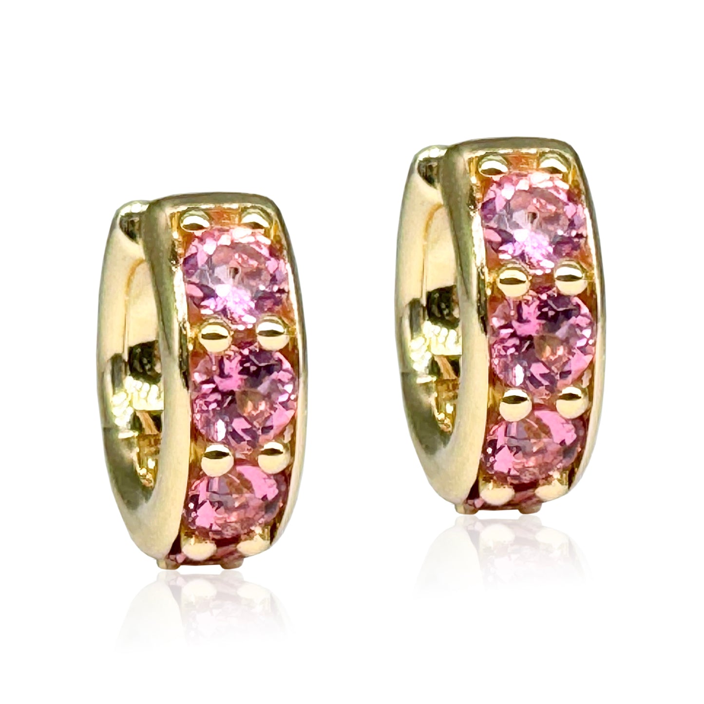 Cirque Extra Chubby Hoops with Pink Tourmalines
