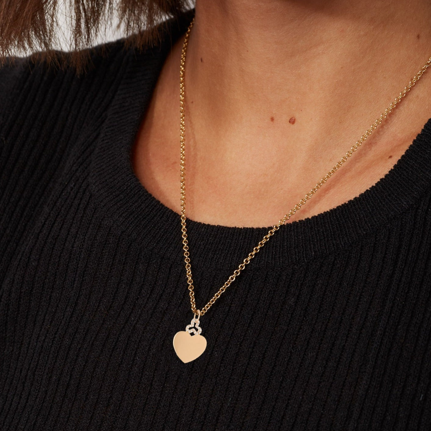 Mini Hidden Heart Charm - Diamonds