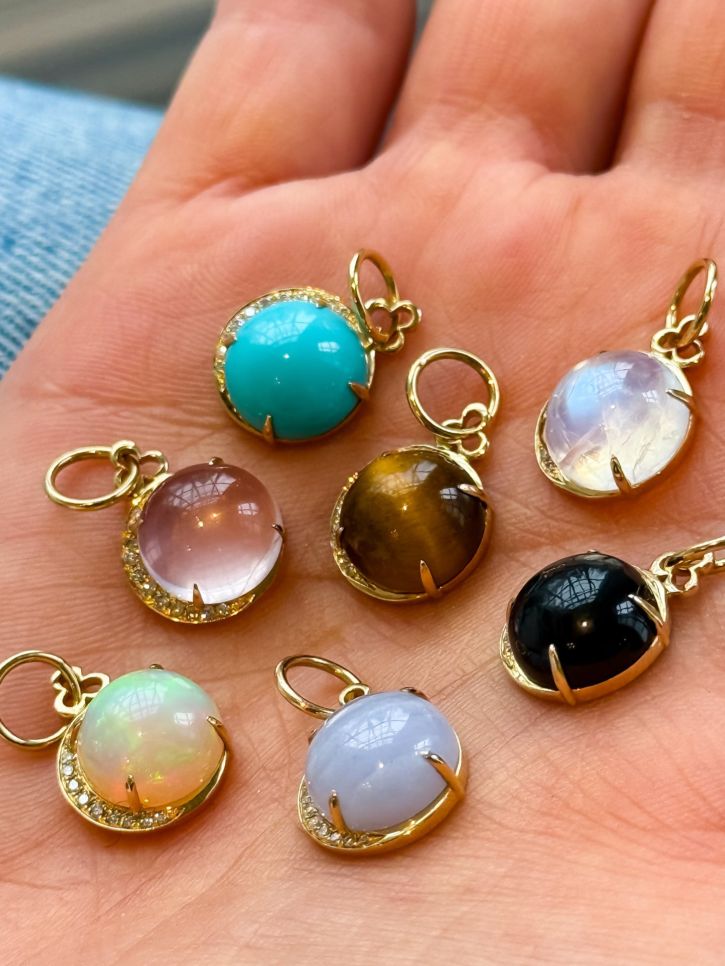 Moon Charm - Rose Quartz