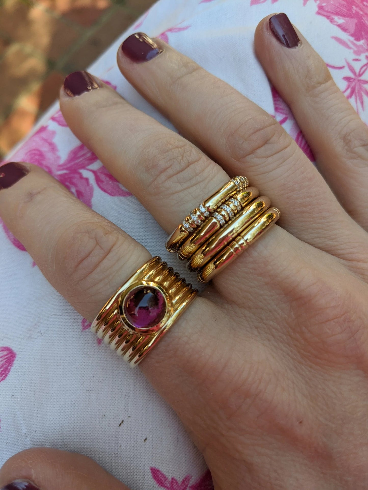 The Crew Stacking Ring - Pink Sapphires