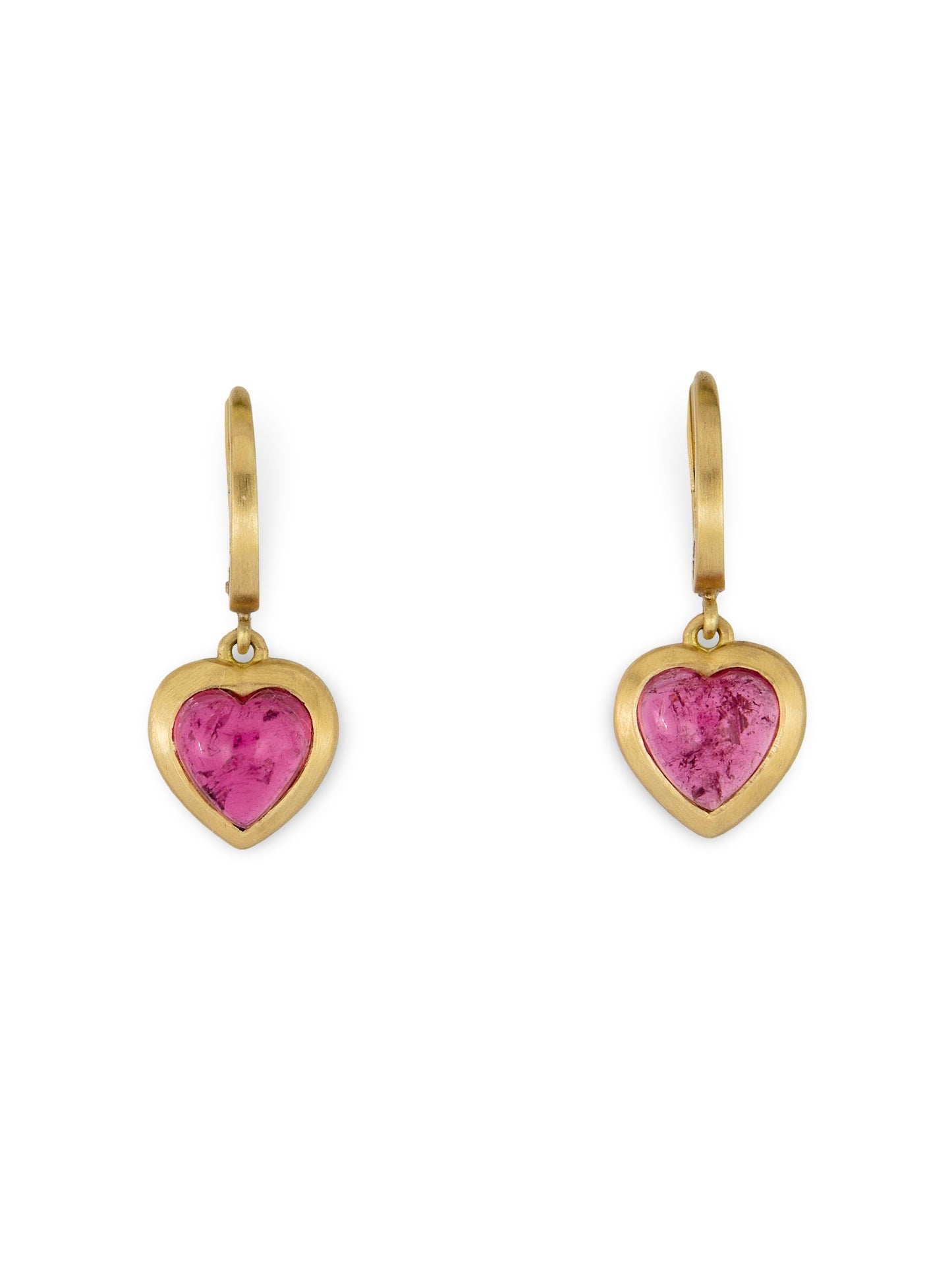 Heart Pendant Earrings with Tourmaline