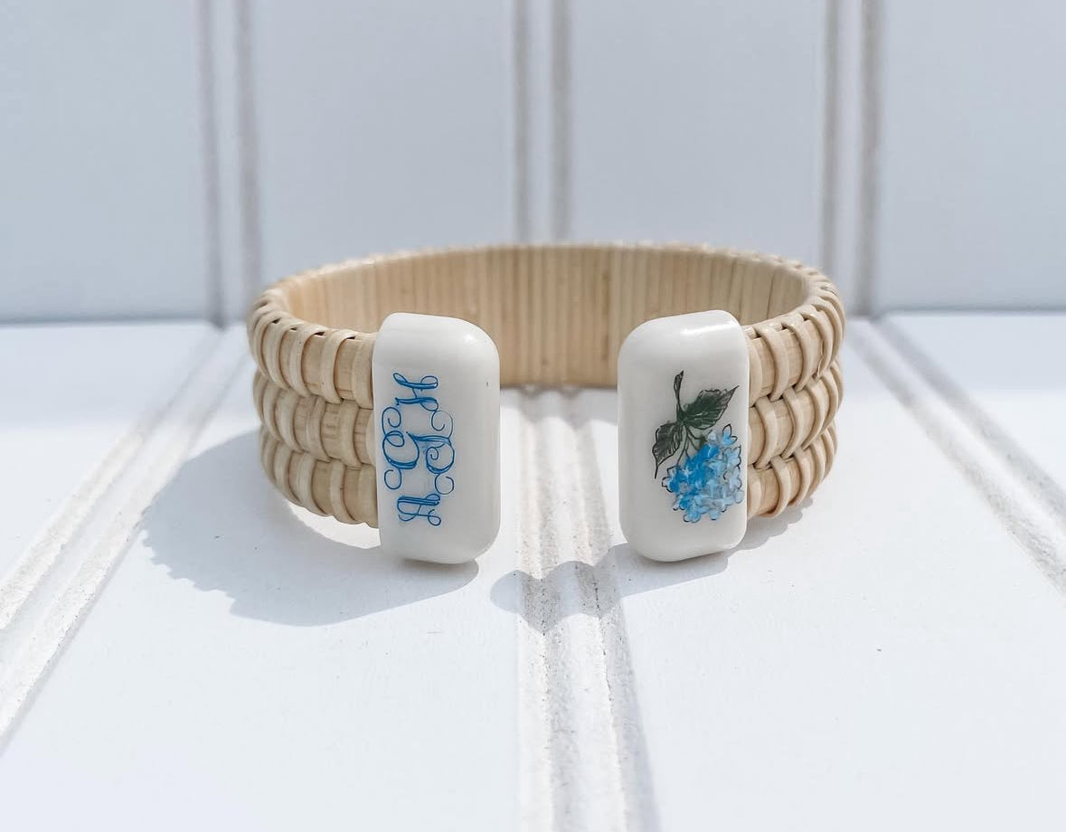Woven Cuff Bracelet - 1/2" - Symbol & Initials