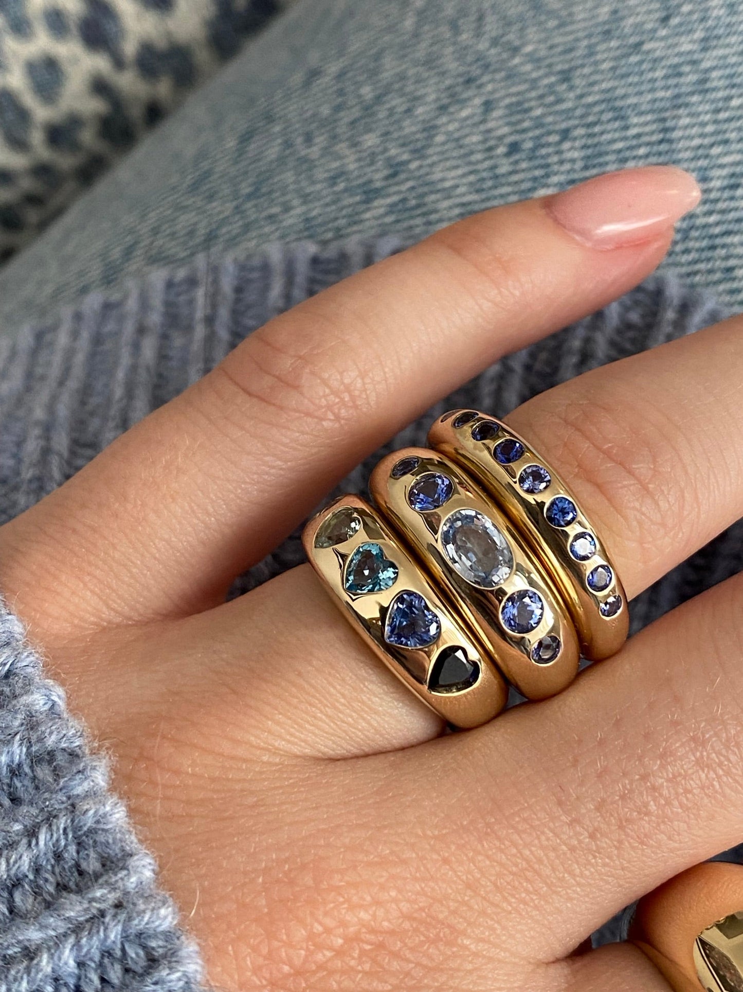 Skinny Nomad Ring - Blue Sapphire Ombre