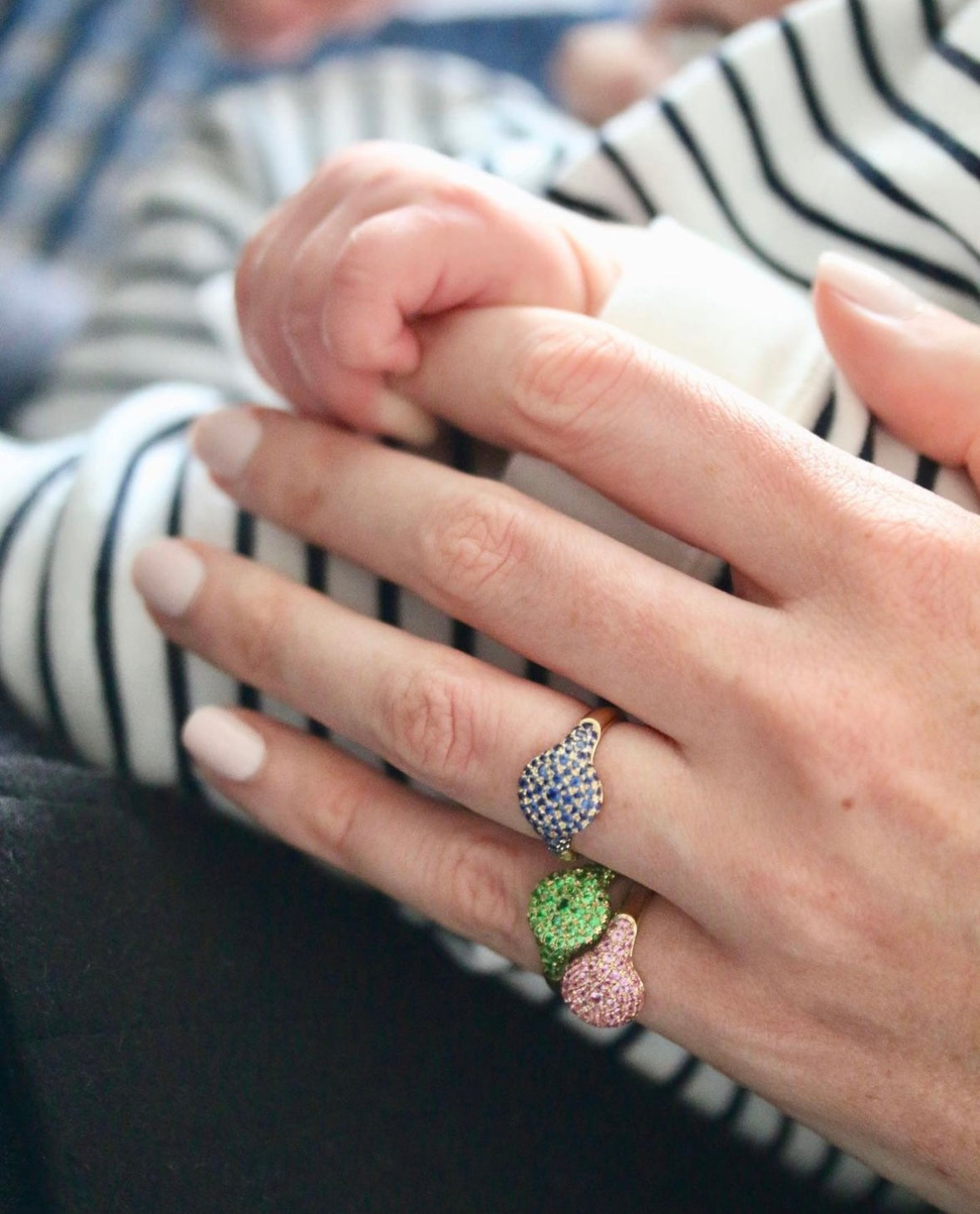 Sugar Pinky Ring - Blue Sapphires