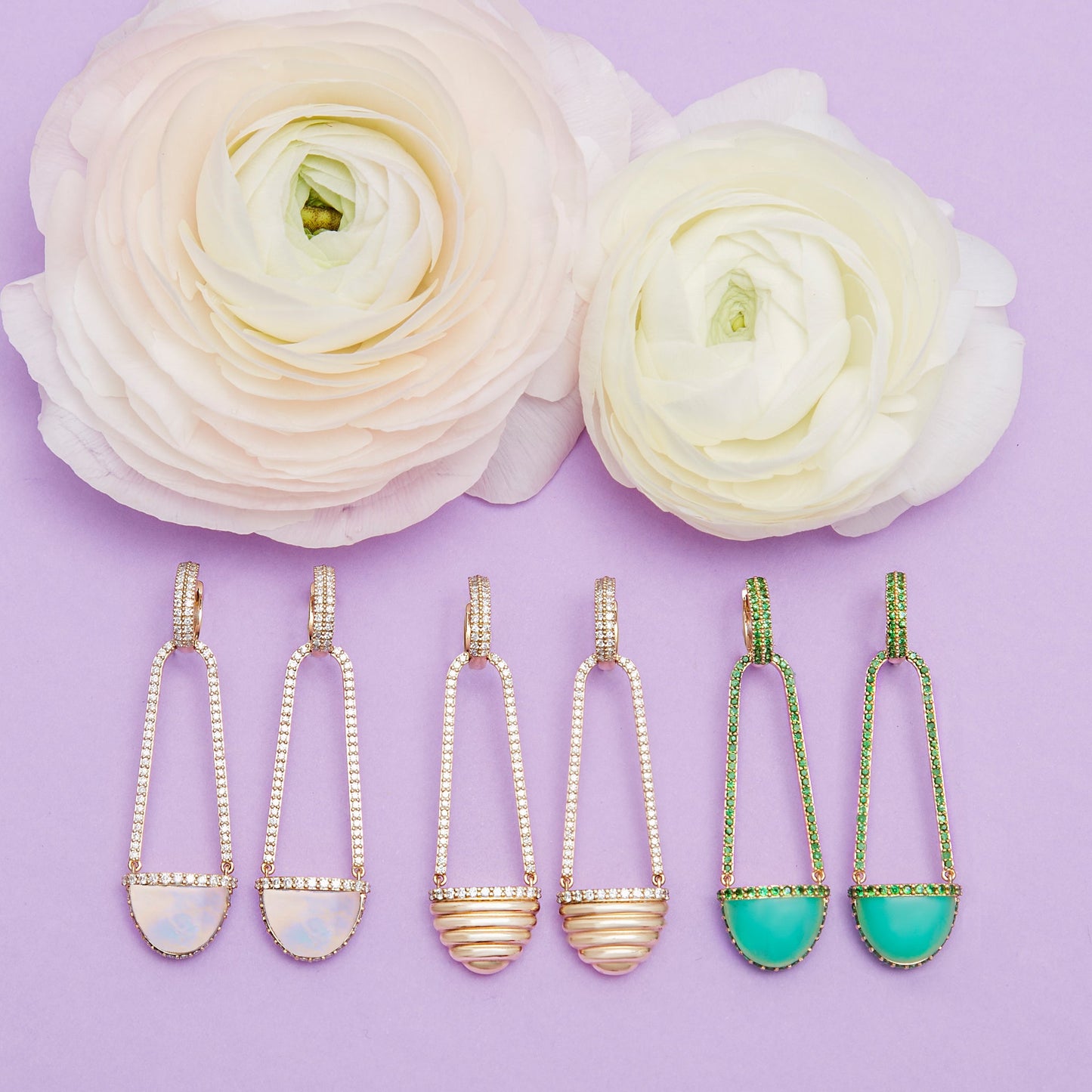 Found Cap Chandelier Earring - Turquoise