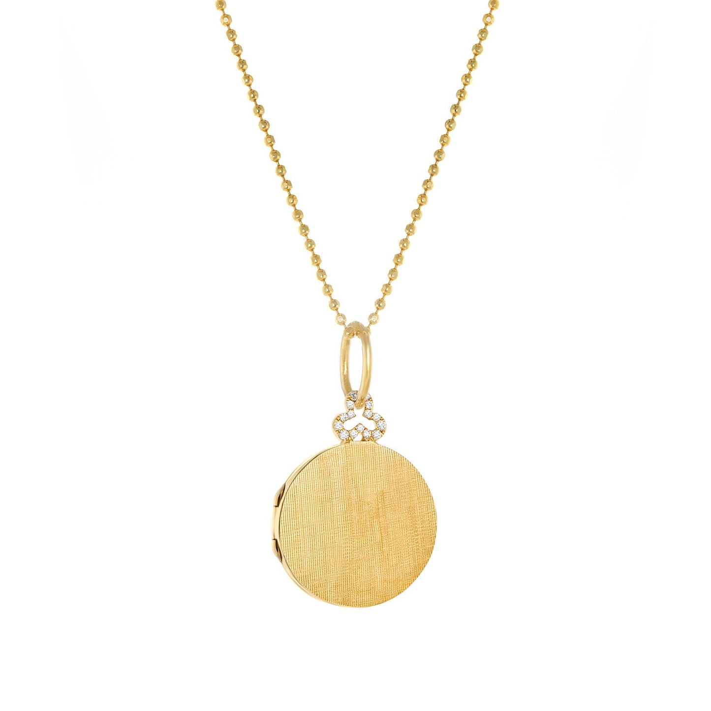 Small Diamond Trefoil Round Locket