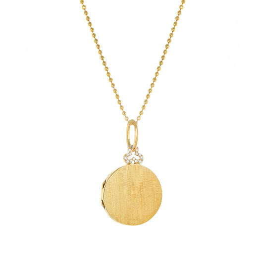 Classic Diamond Trefoil Round Locket