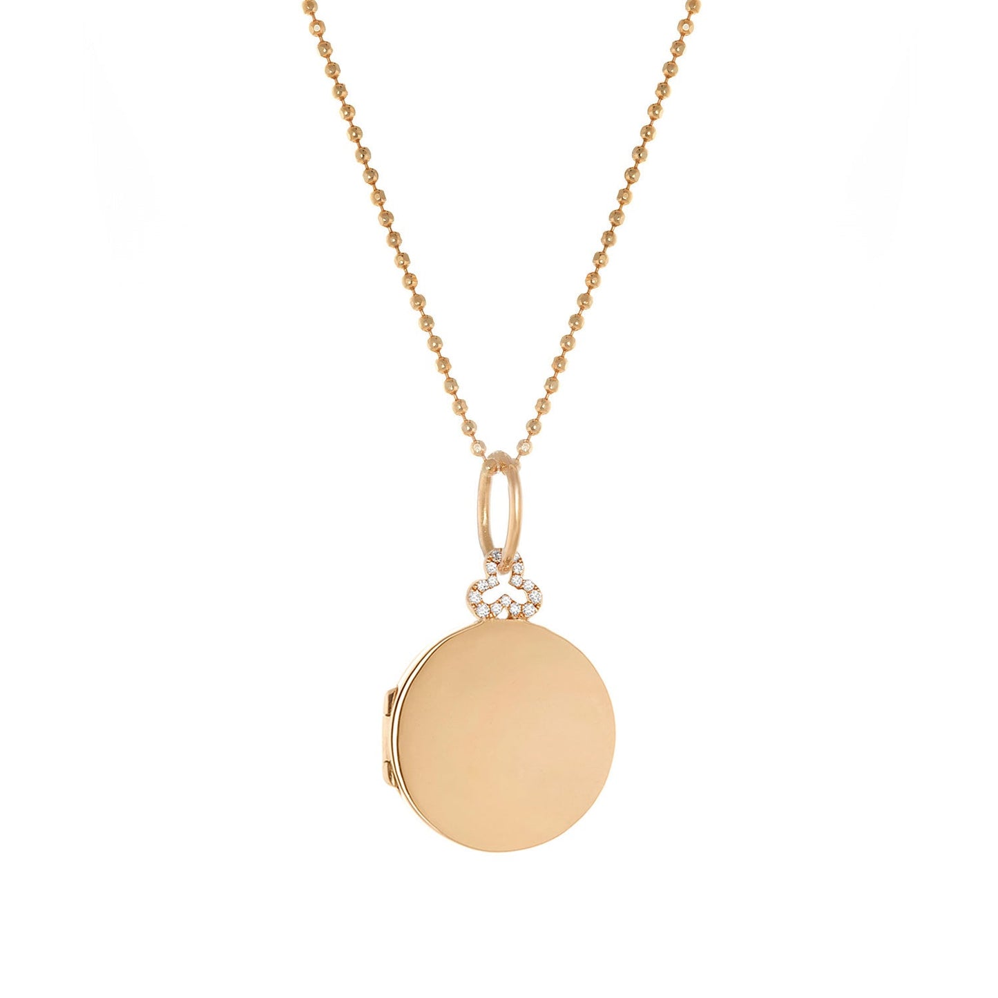 Small Diamond Trefoil Round Locket