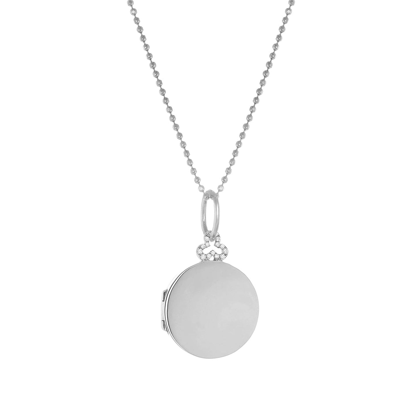 Small Diamond Trefoil Round Locket
