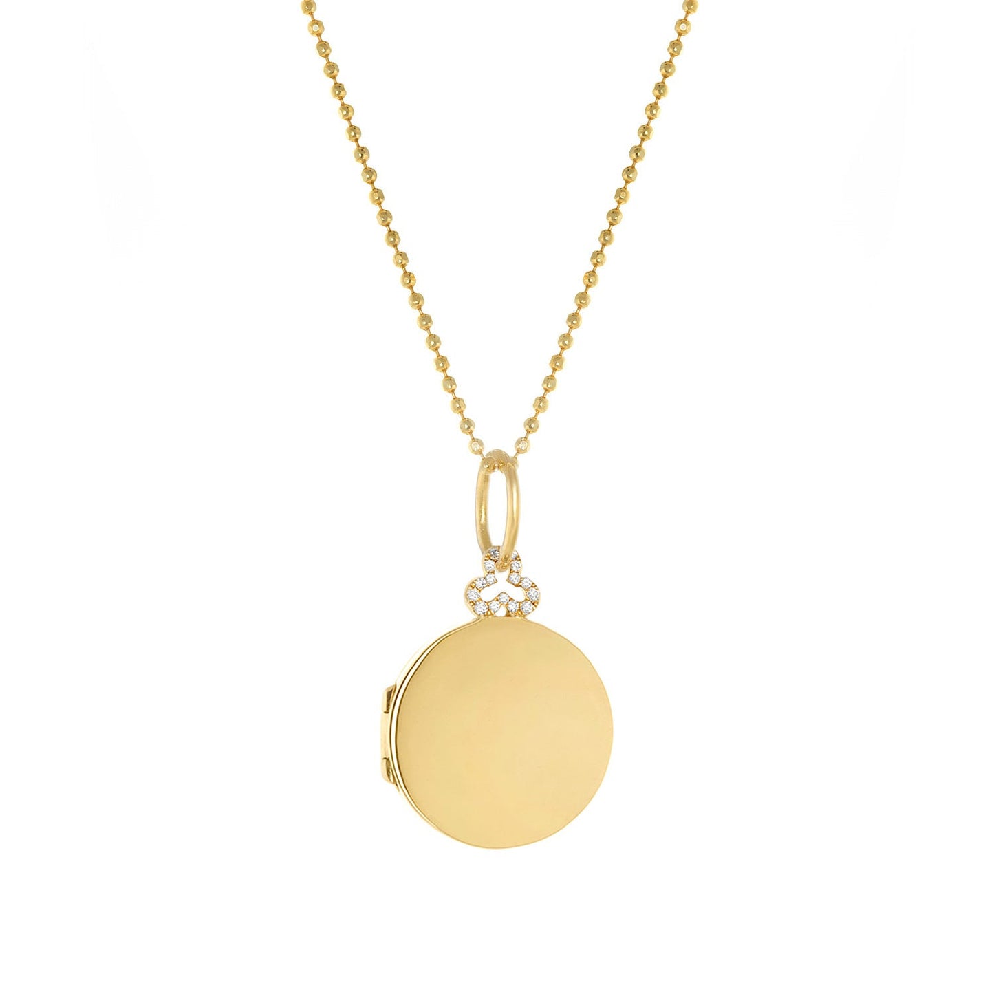 Small Diamond Trefoil Round Locket