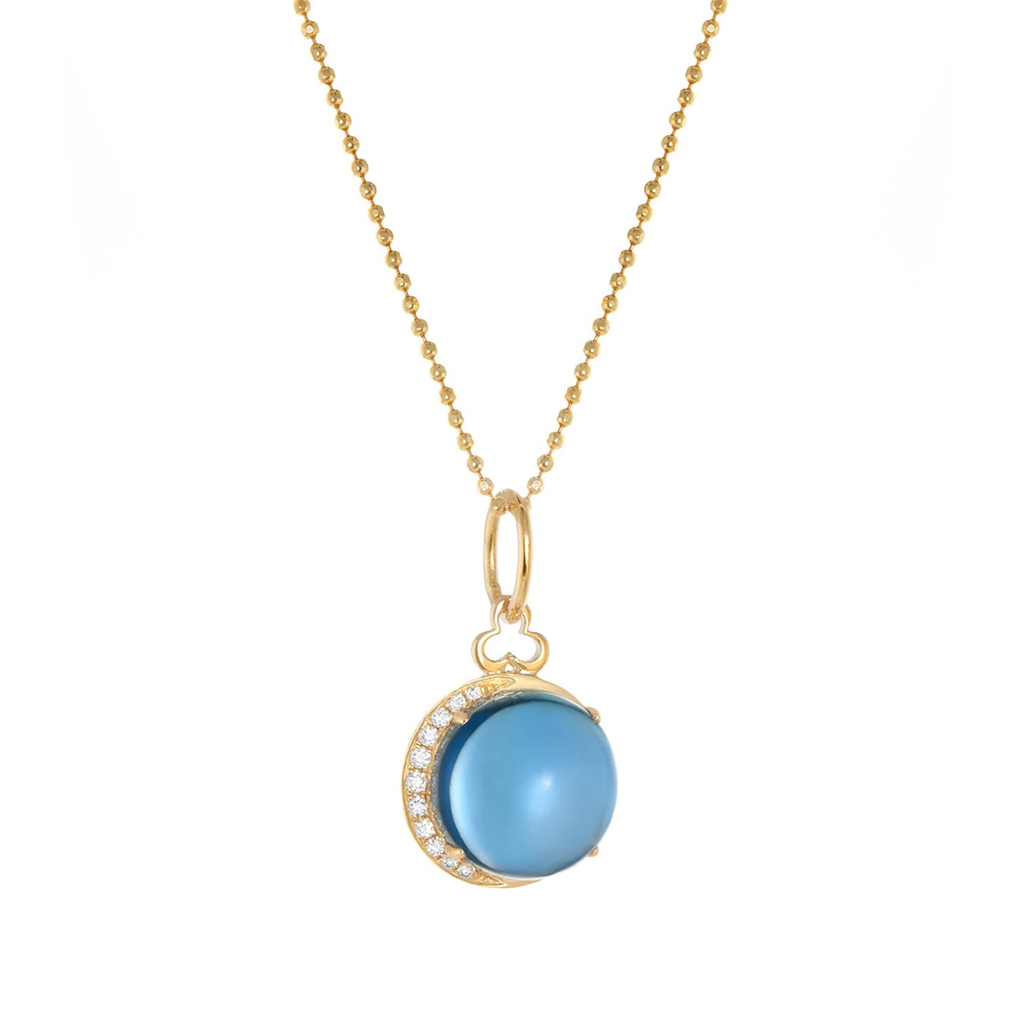Moon charm- London blue topaz