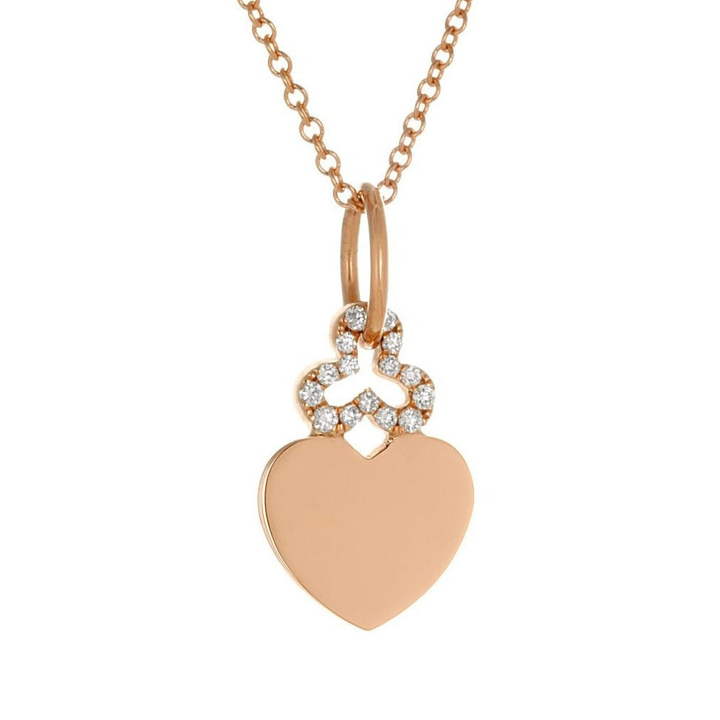 Mini Hidden Heart Charm - Diamonds