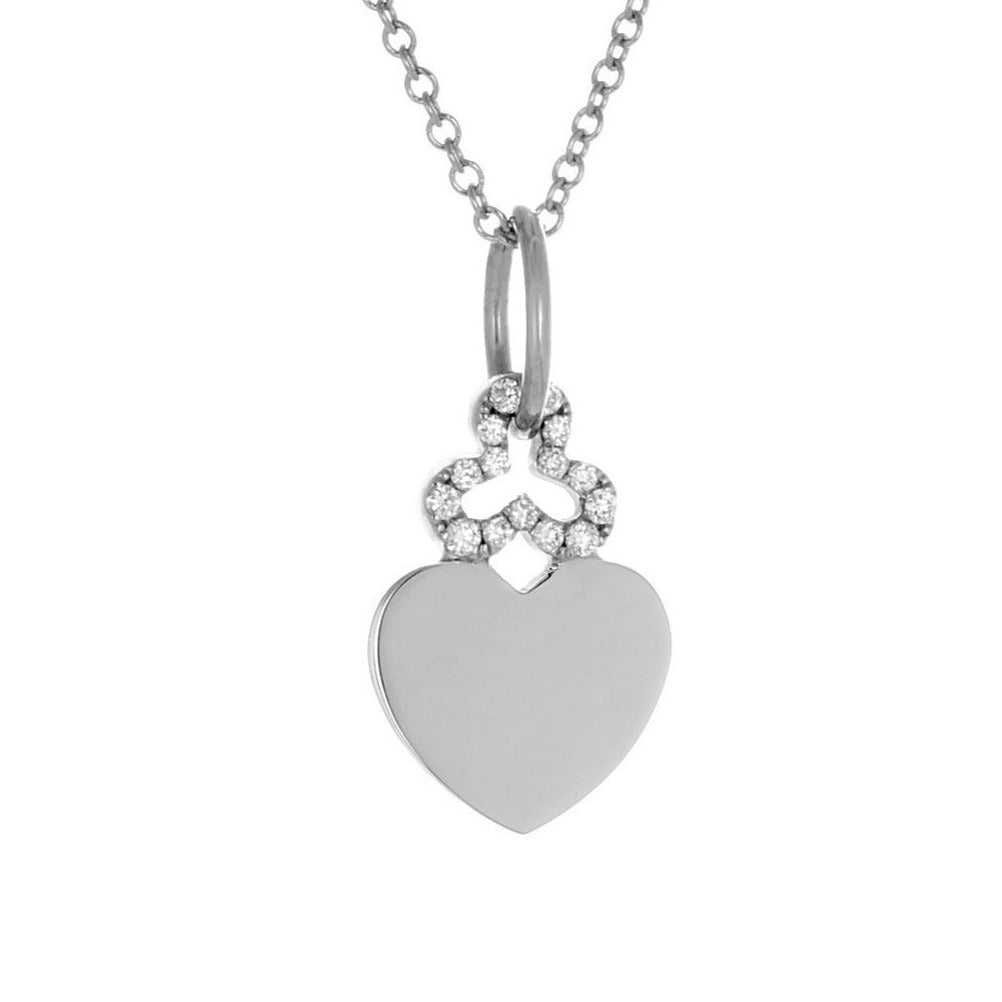 Mini Hidden Heart Charm - Diamonds