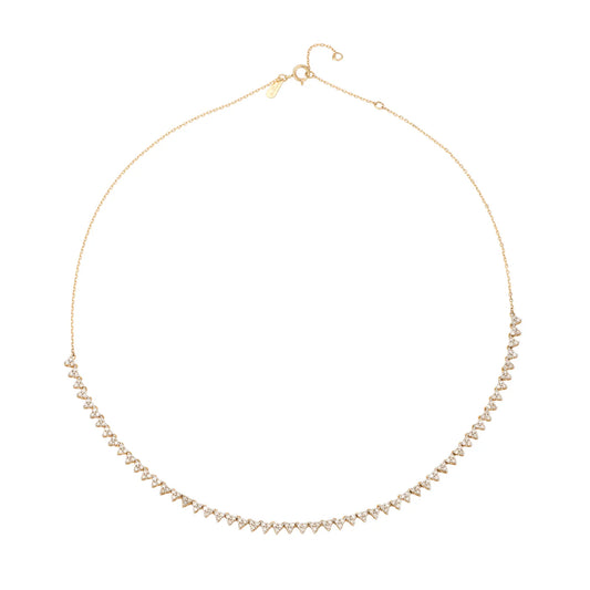 Diamond Cluster Half Riviera Necklace