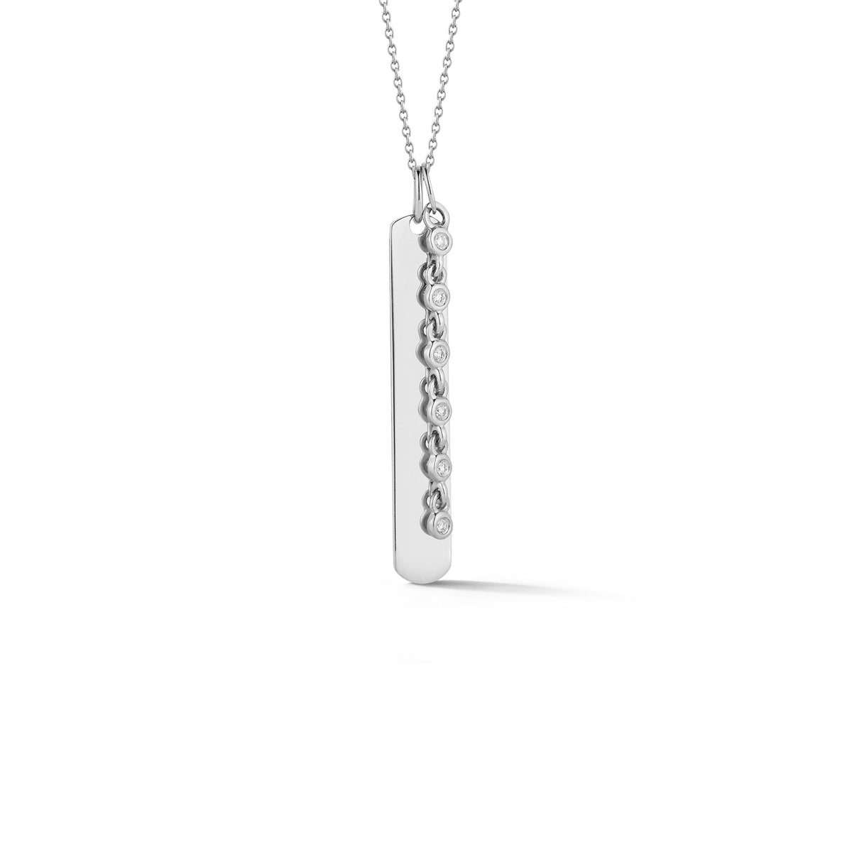 Lulu Jack Vertical Bar and Diamond Bezel Link Necklace