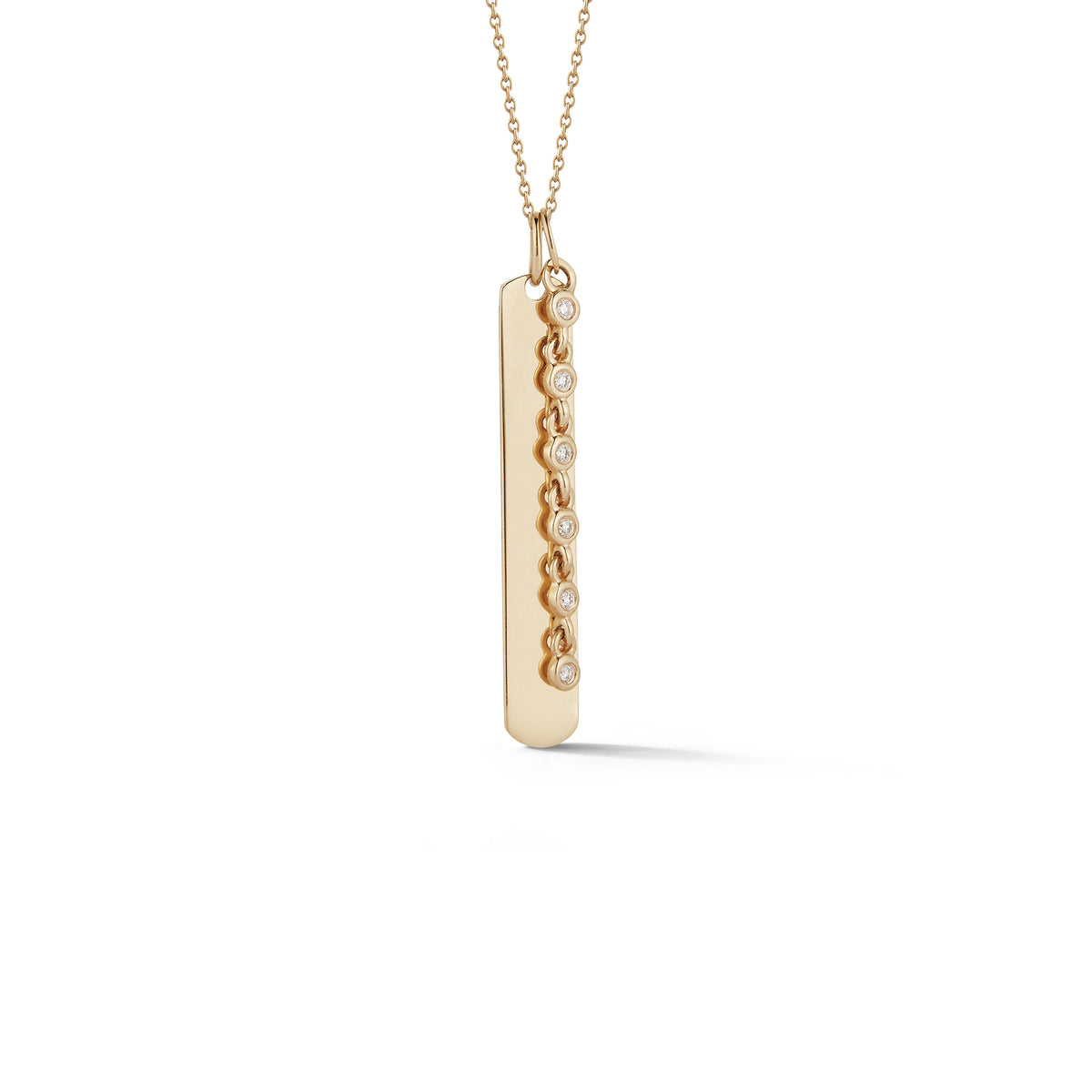 Lulu Jack Vertical Bar and Diamond Bezel Link Necklace