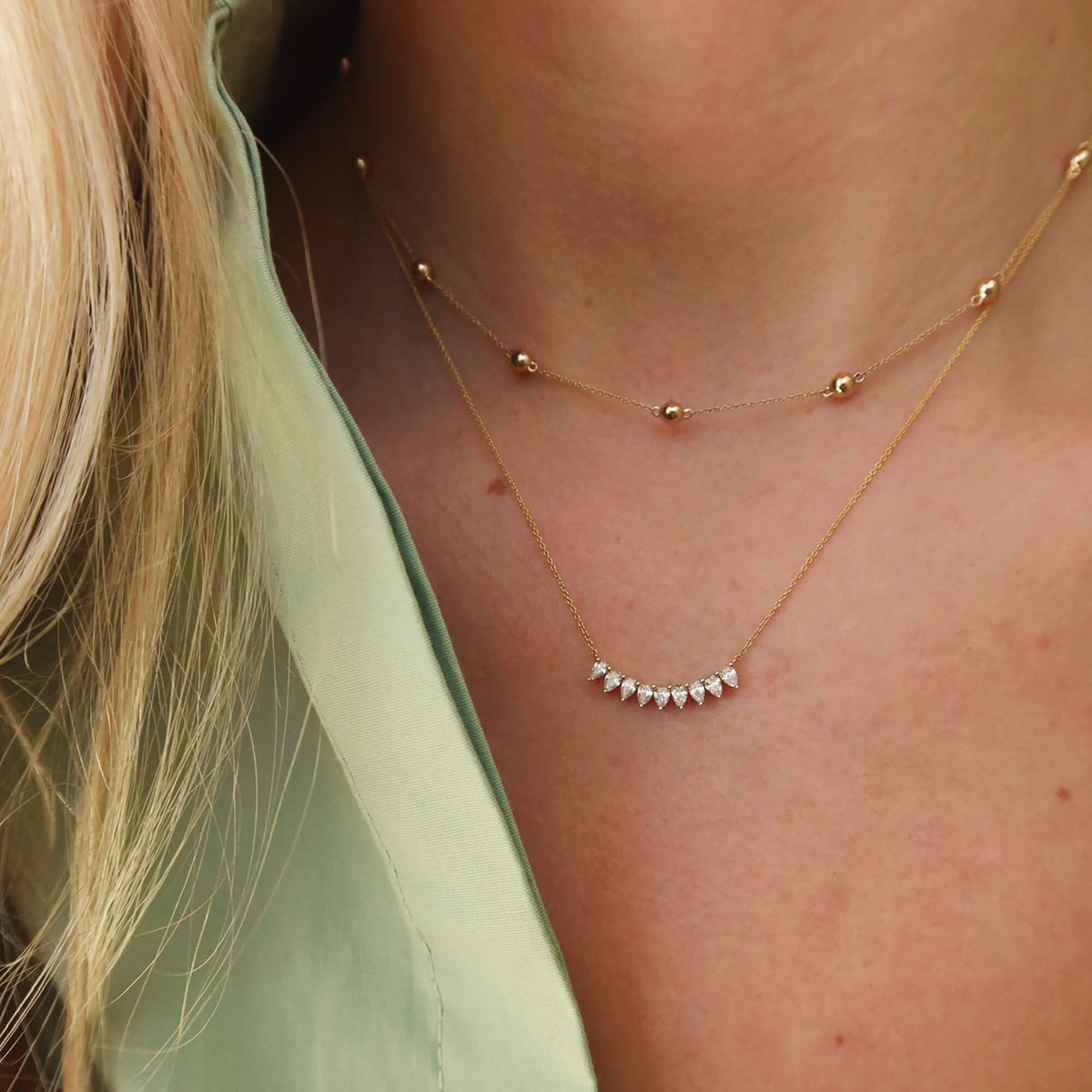 Taylor Elaine Pear Long Bar Necklace