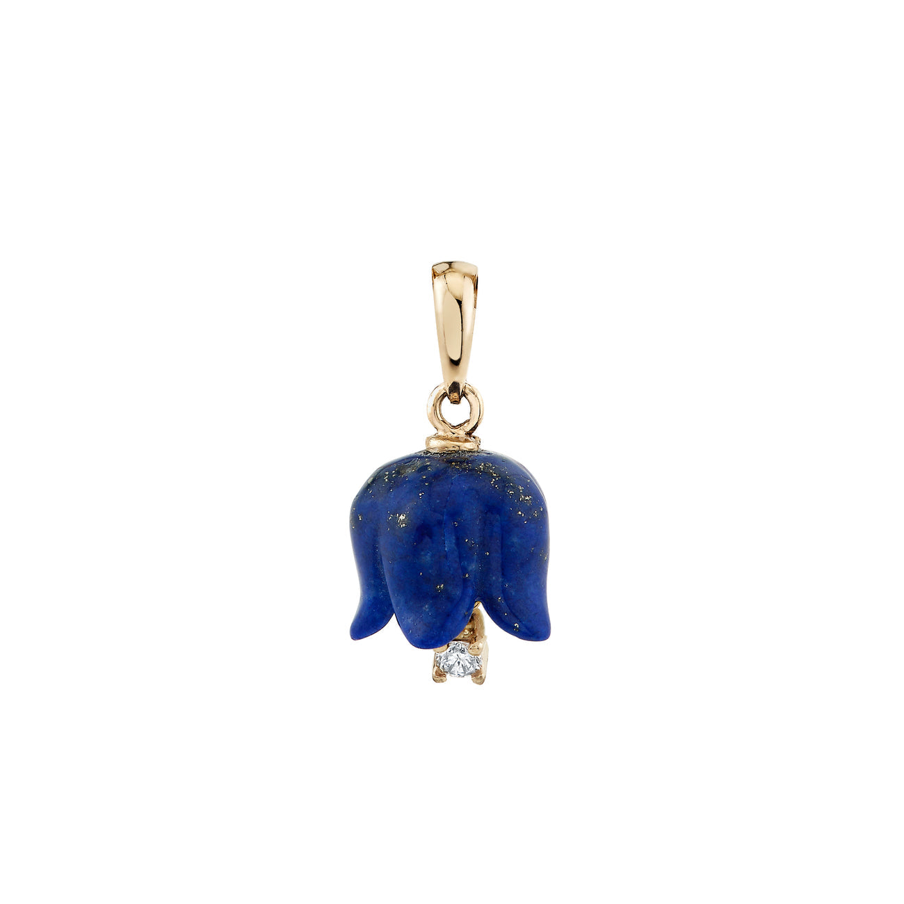 Diamond Floret Pendant with Lapis