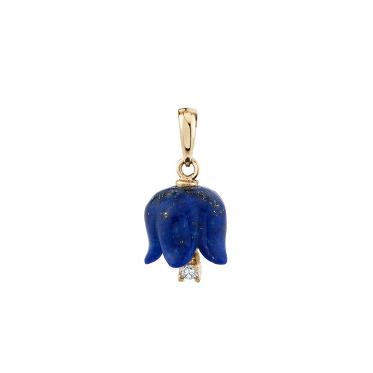Diamond Floret Pendant with Lapis