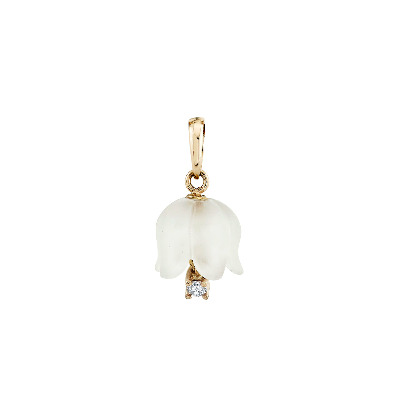 Diamond Floret Pendant with Quartz