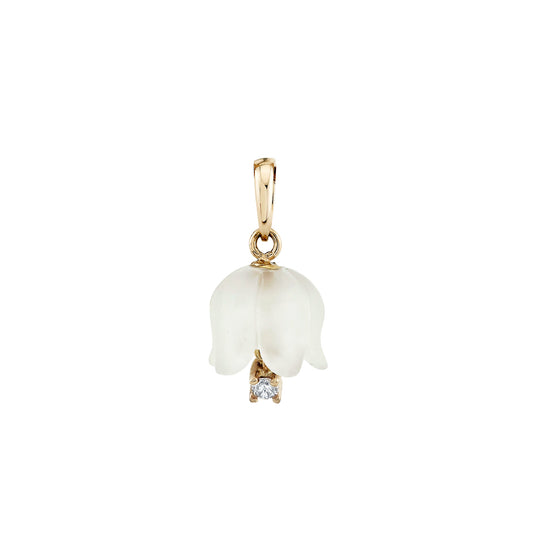 Diamond Floret Pendant with Quartz