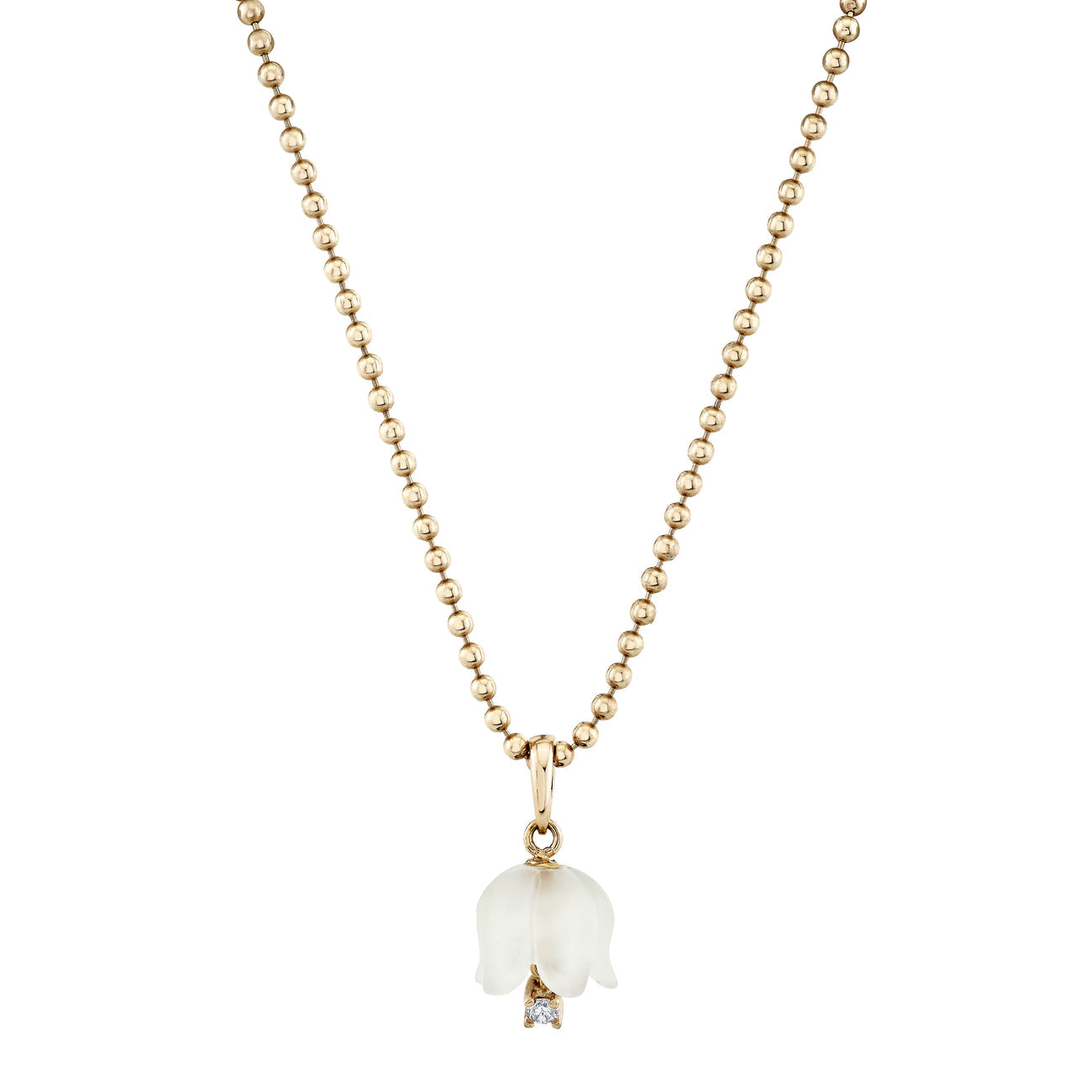 Diamond Floret Pendant with Quartz