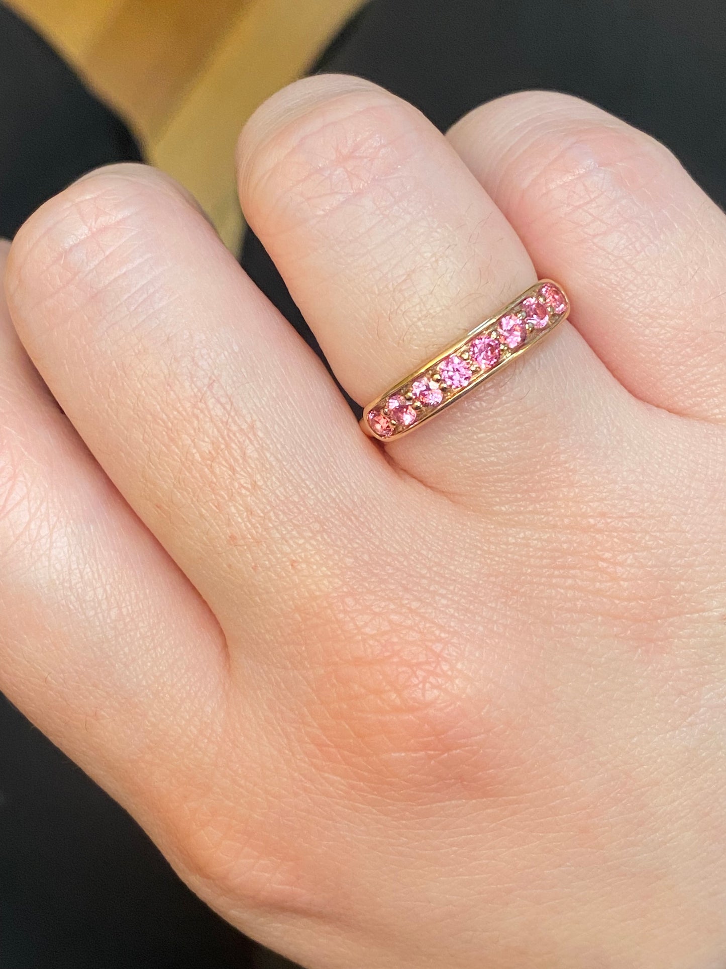 Medium Half Eternity Band with Pink Spinel
