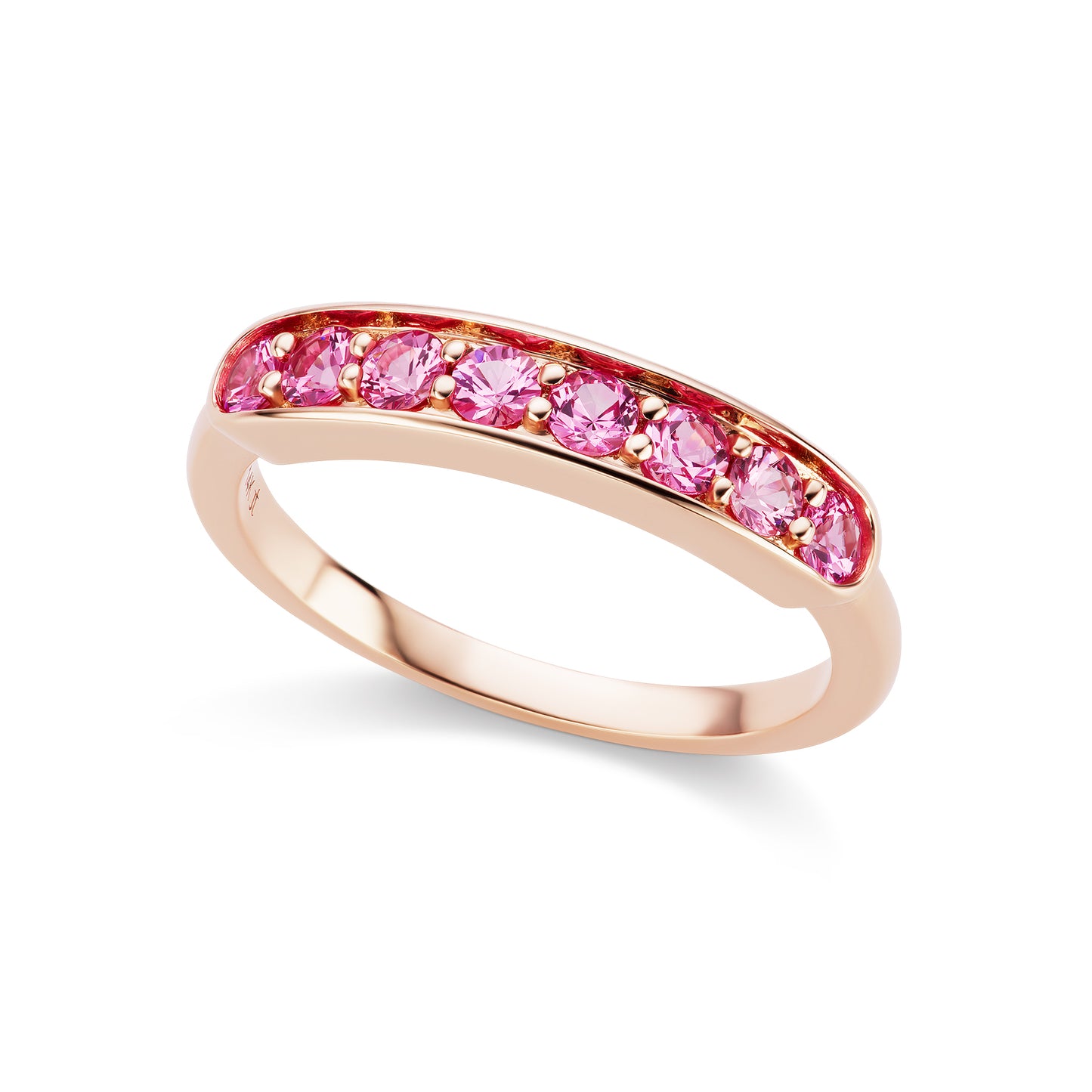 Medium Half Eternity Band with Pink Spinel