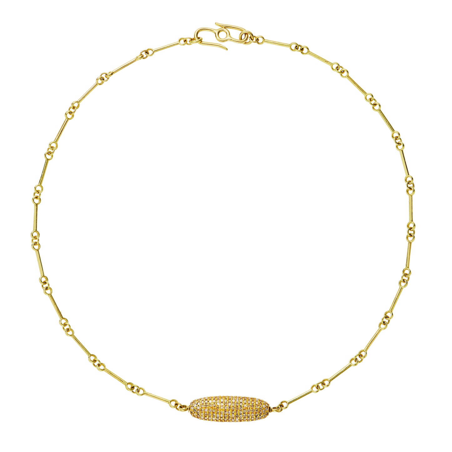 Signature Micro-Link Chain with Diamond Bar