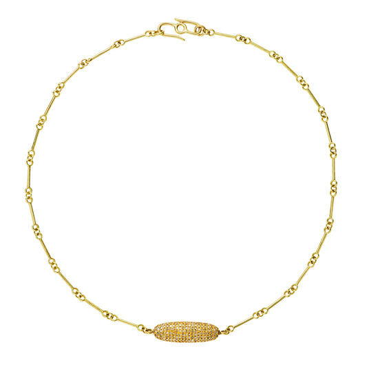 Signature Micro-Link Chain with Diamond Bar