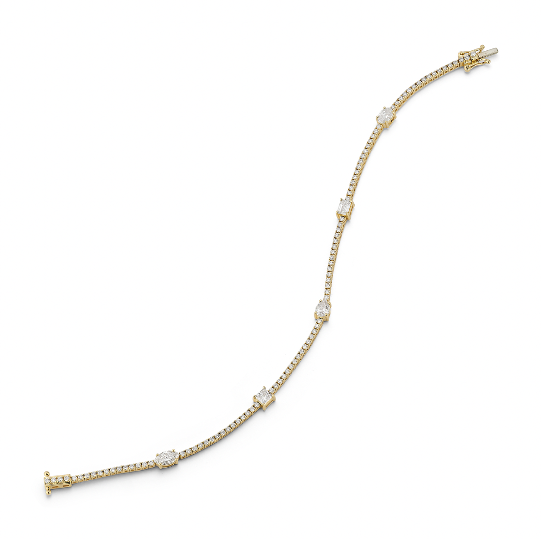 Multi Shape Diamond Tennis Bracelet