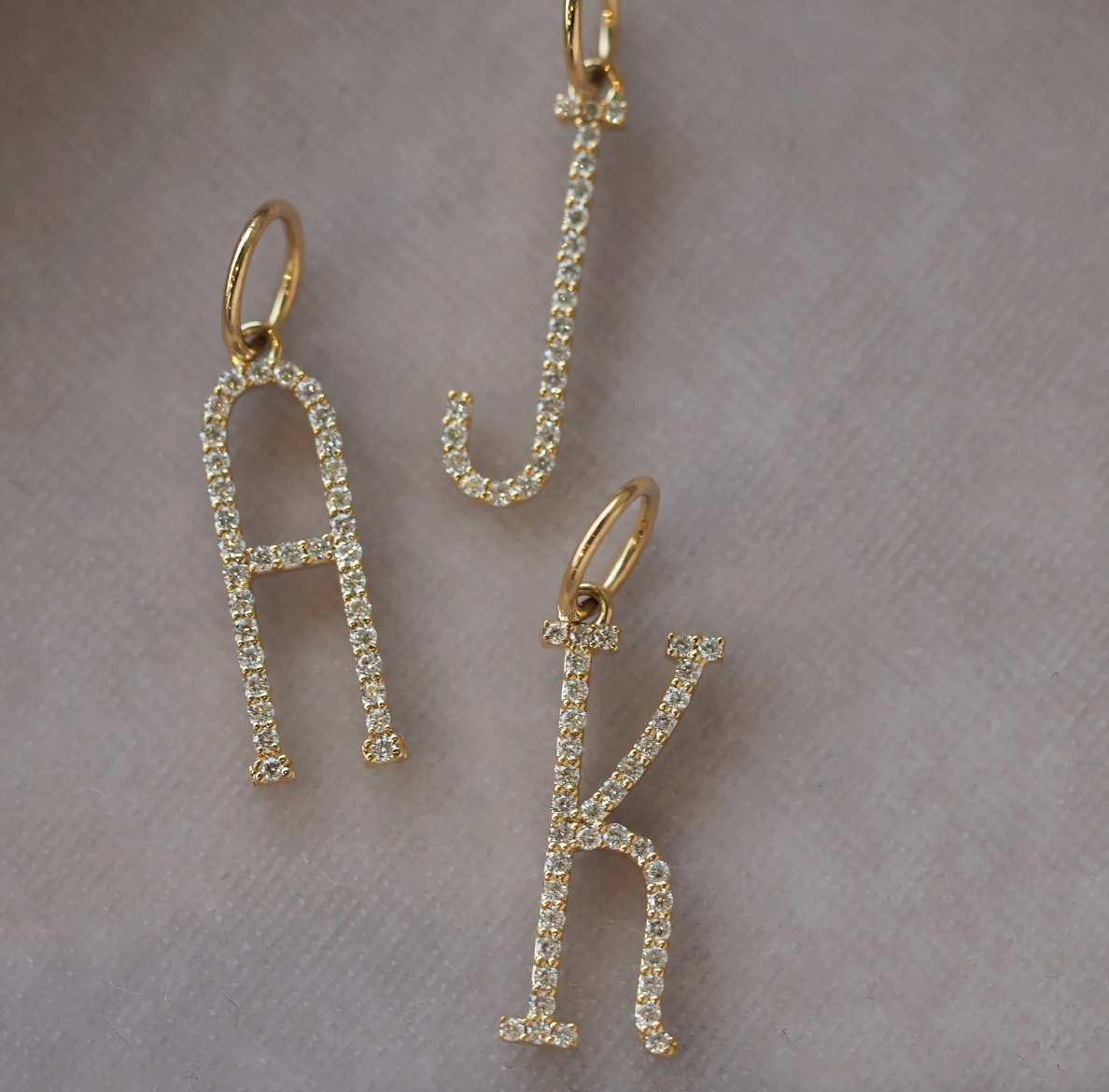 Diamond Character Letter Charm