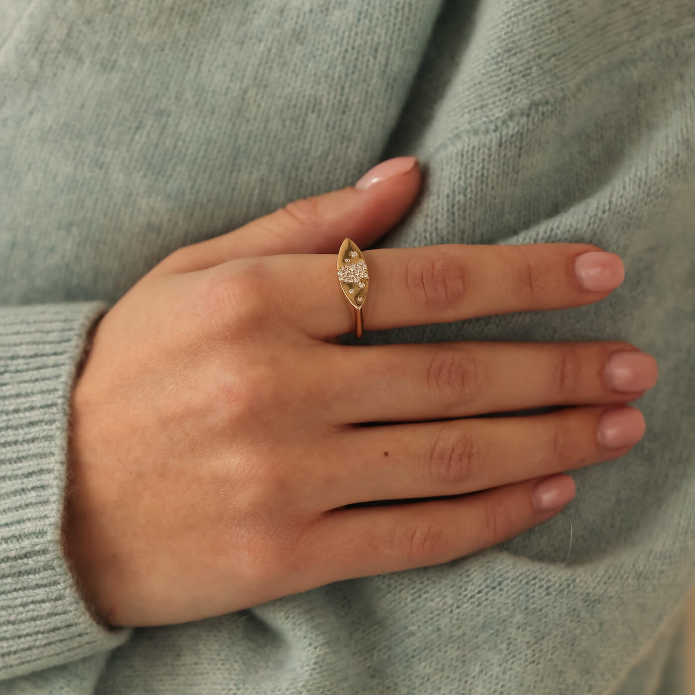 Cynthia Rose Marquise Signet Ring